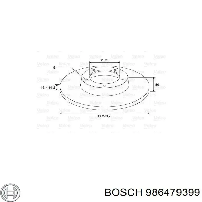 Купити 986479399 Bosch Диск заднього гальма