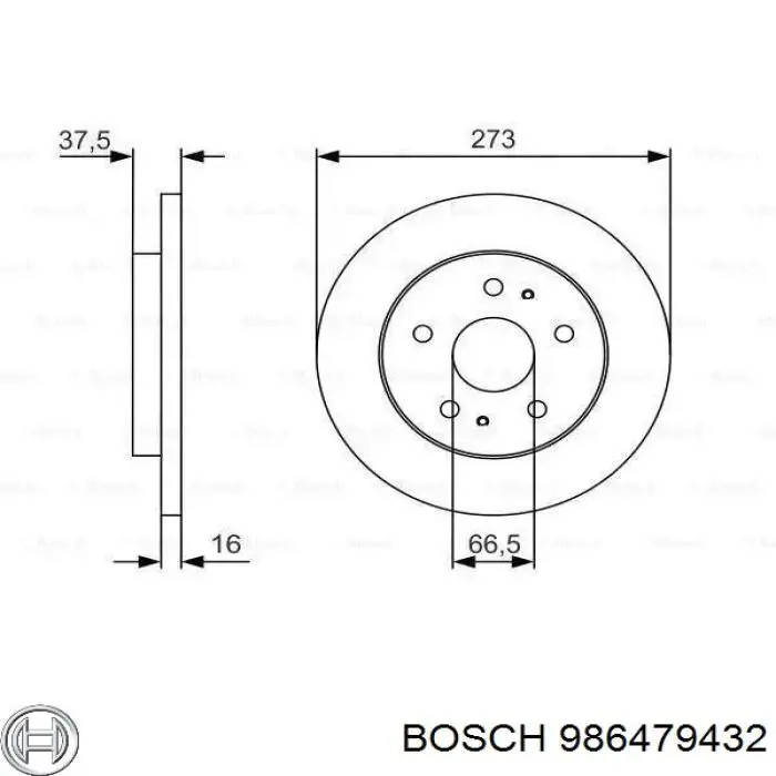 986479432 Bosch Гальмо дискове переднє
