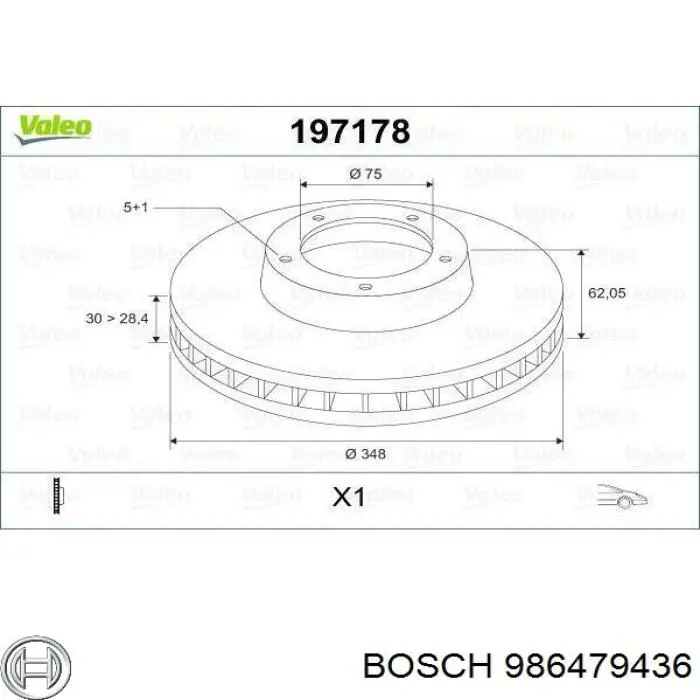 Диск переднього гальма Bosch 986479436 ціна, від 108.04 USD
