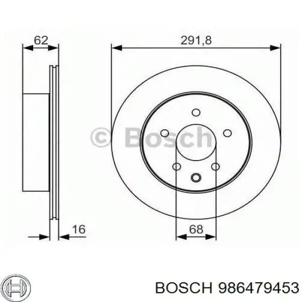 Задні дискові гальма Bosch 986479453 ціна, від 35.47 USD