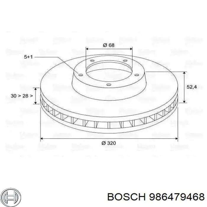 986479468 Bosch Гальмо дискове переднє