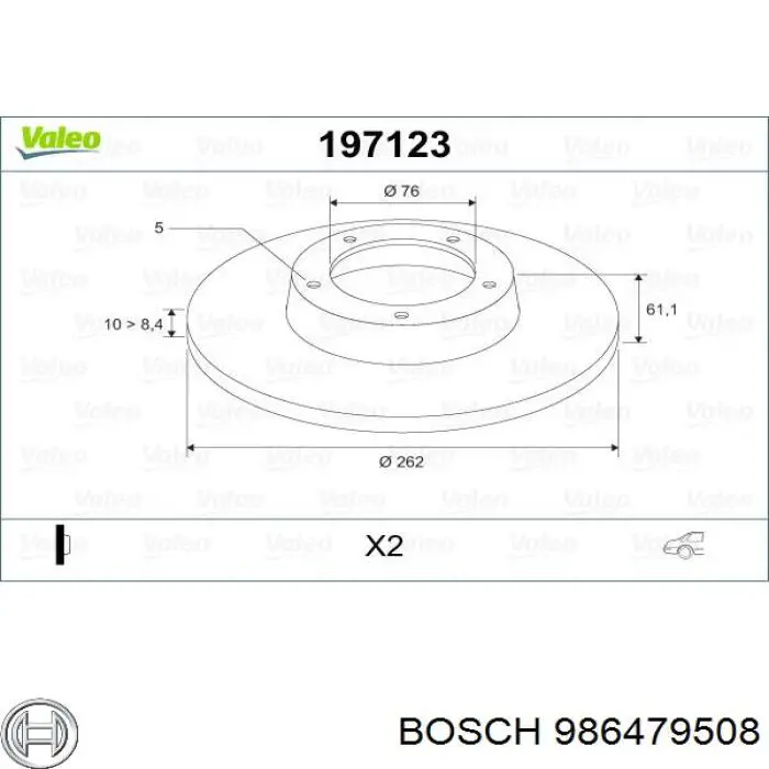 986479508 Bosch Дискові гальма