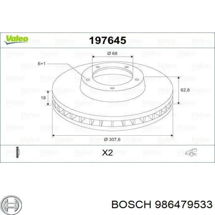Задні дискові гальма Bosch 986479533 ціна, від 31.79 USD