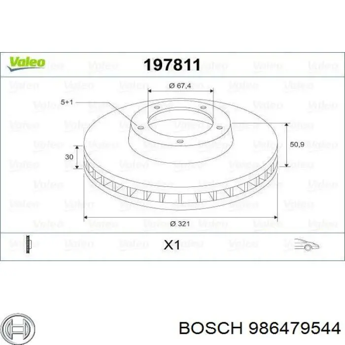 Купити 986479544 Bosch Ротор гальмівний