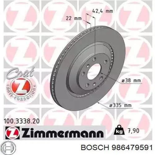 Гальмівні диски 986479591 Bosch