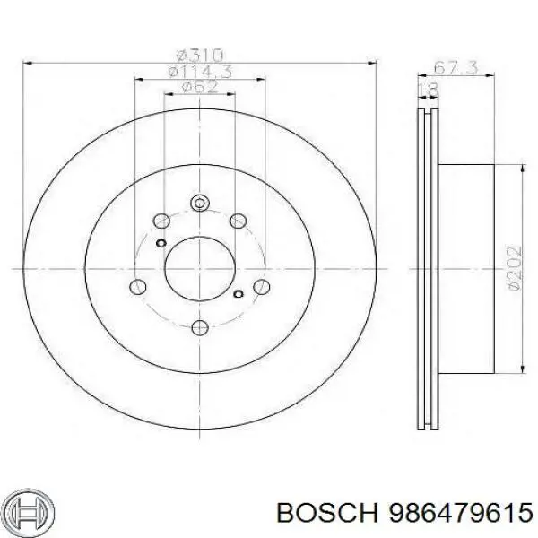 986479615 Bosch Дискові гальма