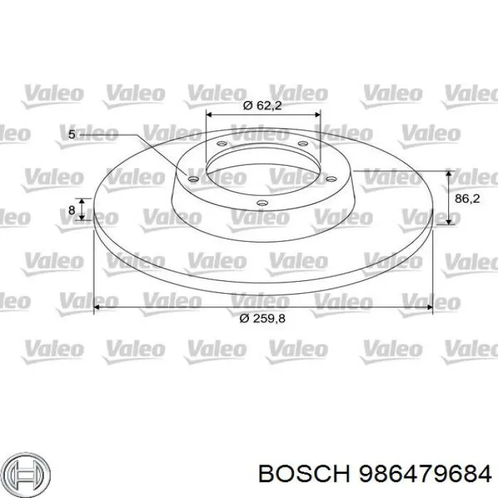 Гальмівні диски 986479684 Bosch