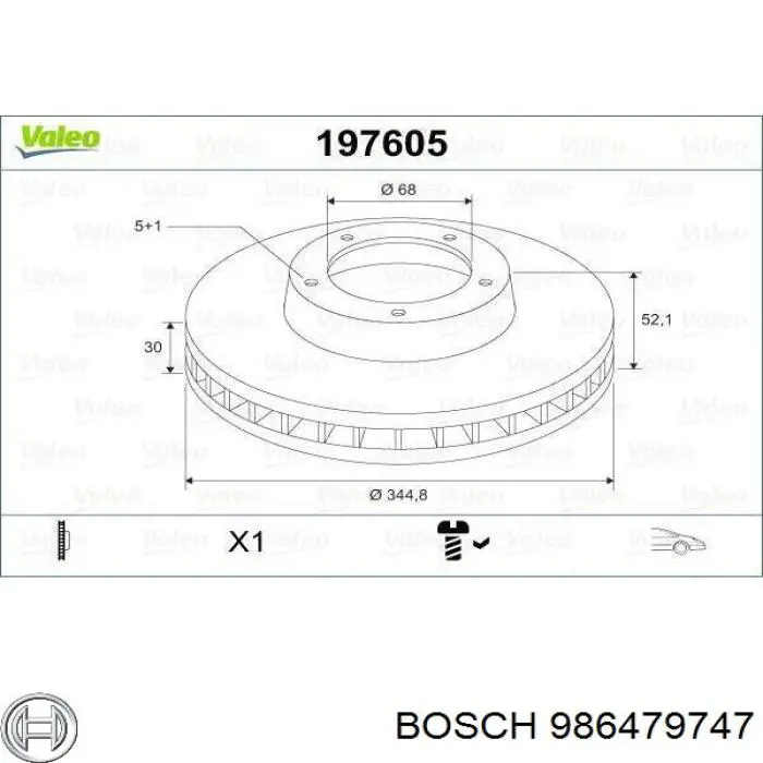 Гальмівні диски передні 986479747 Bosch