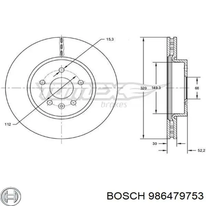 Купити 986479753 Bosch Ротор гальмівний