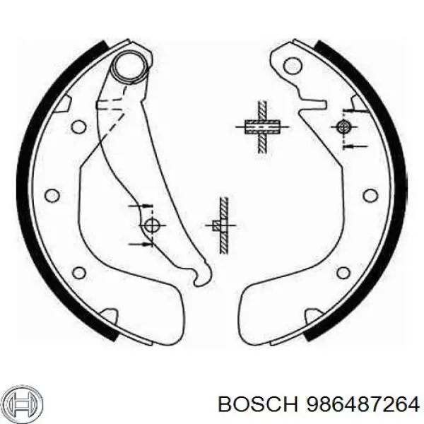 Колодки гальмові задні, барабанні 986487264 Bosch