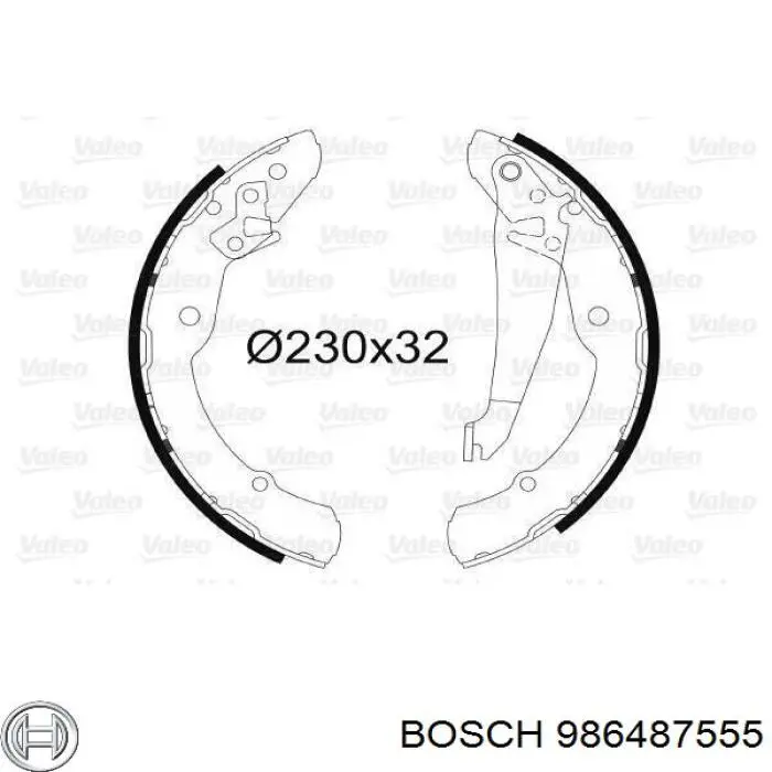 Колодки гальмові задні, барабанні 986487555 Bosch
