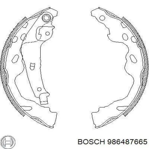 986487665 Bosch Колодки гальмівні задні, барабанні