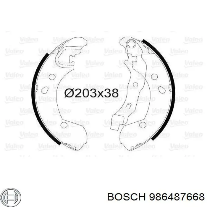 986487668 Bosch Колодки гальмівні задні, барабанні