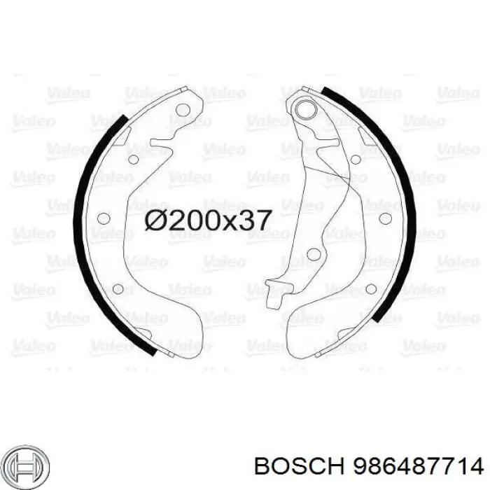 Колодки гальмові задні, барабанні 986487714 Bosch