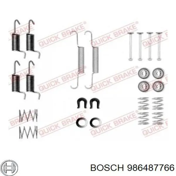 Колодки ручника/стоянкового гальма 986487766 Bosch