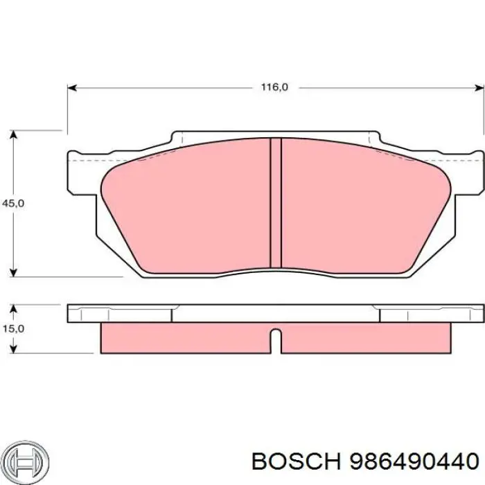986490440 Bosch колодки гальмівні передні, дискові