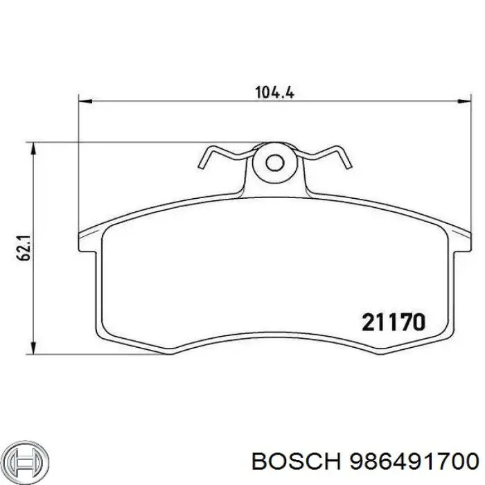 986491700 Bosch колодки гальмівні передні, дискові