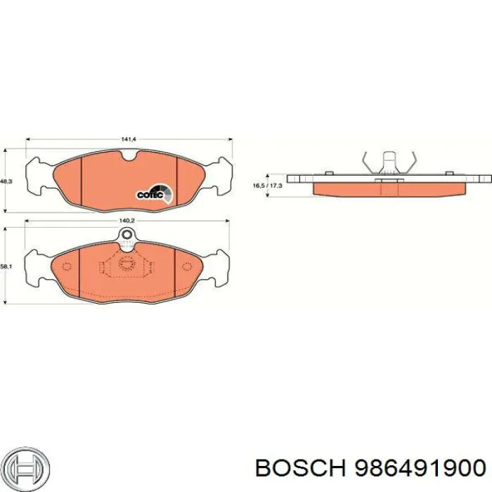 Гальмівні колодки Bosch 986491900 ціна, від 17.72 USD