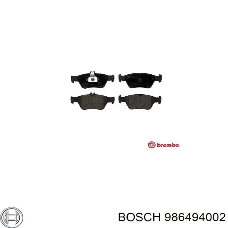 Купити 986494002 Bosch Колодки гальмівні передні, дискові