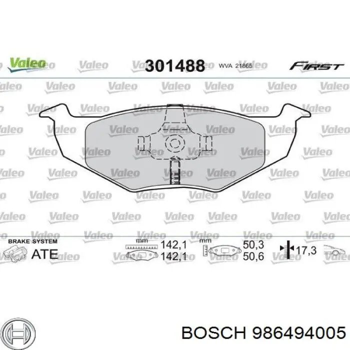 Гальмівні колодки Bosch 986494005 ціна, від 20.34 USD