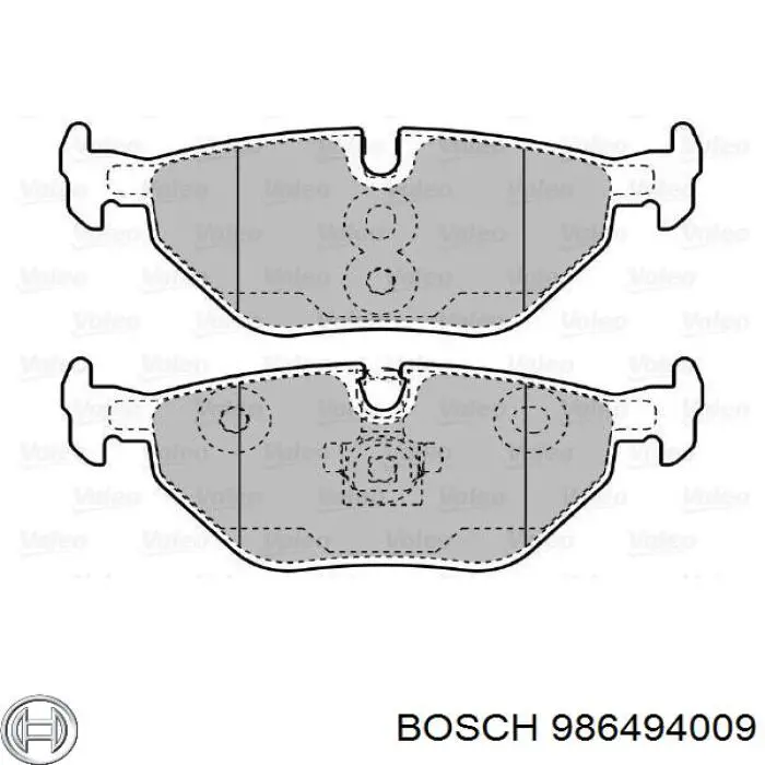 986494009 Bosch Колодки гальмівні задні, дискові