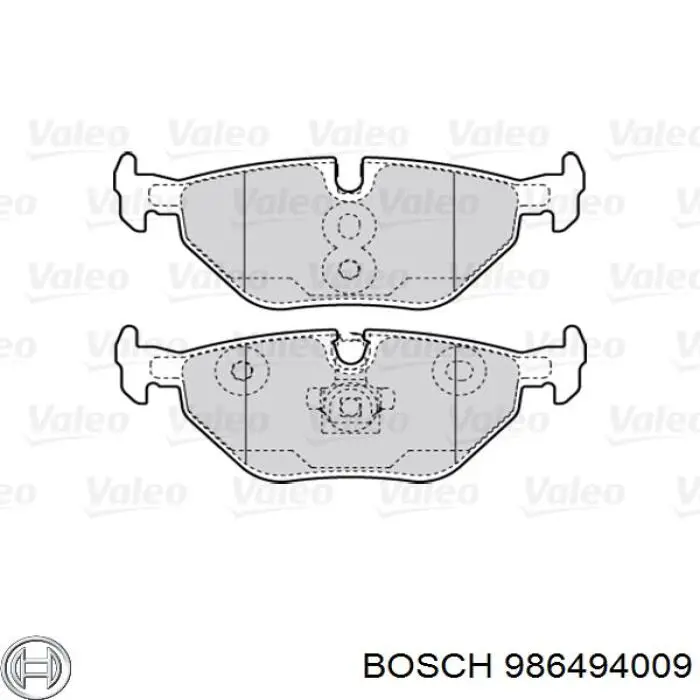 986494009 Bosch колодки гальмові задні, дискові