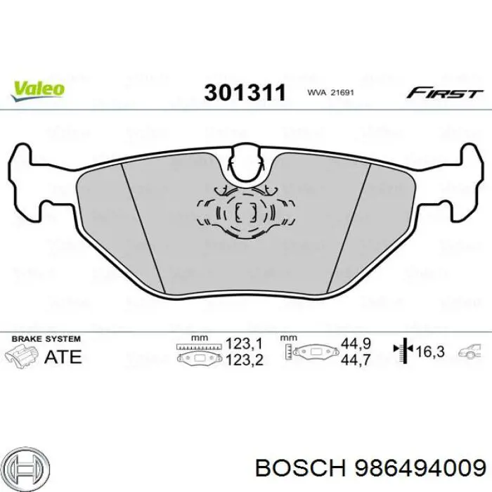 Задні гальмівні колодки Bosch 986494009 ціна, від 18.36 USD