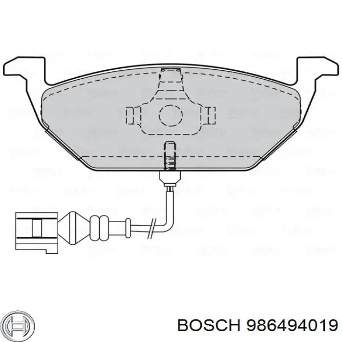Купити 986494019 Bosch Колодки гальмівні передні, дискові