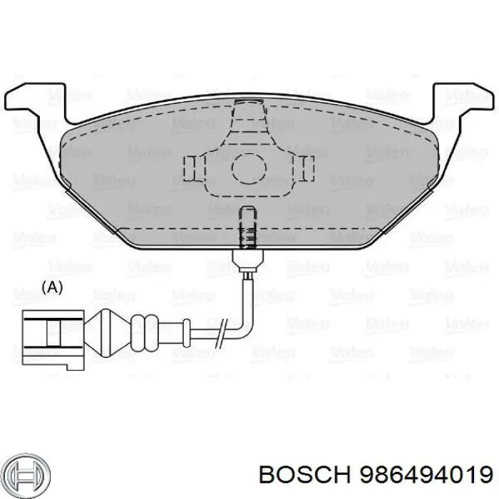 986494019 Bosch Передні гальмівні колодки