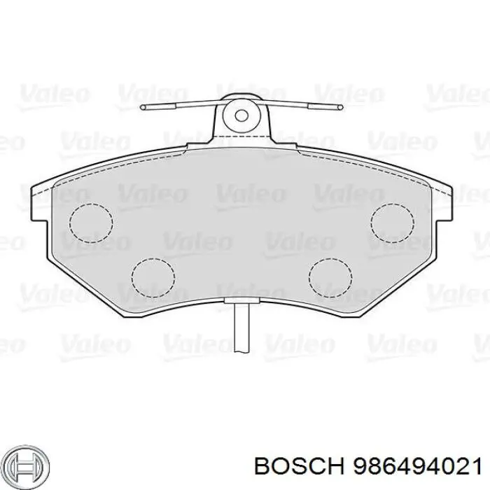 986494021 Bosch колодки гальмівні передні, дискові