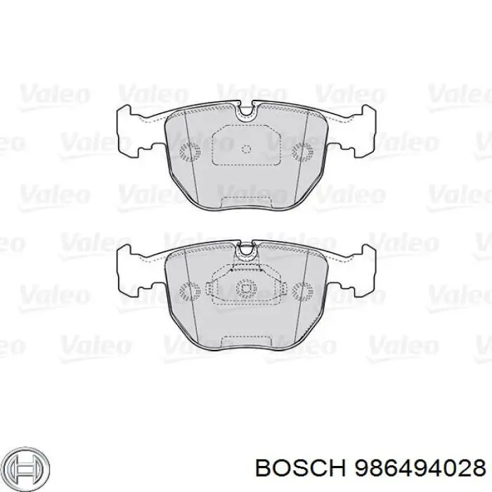 Передні тормозні колодки 986494028 Bosch