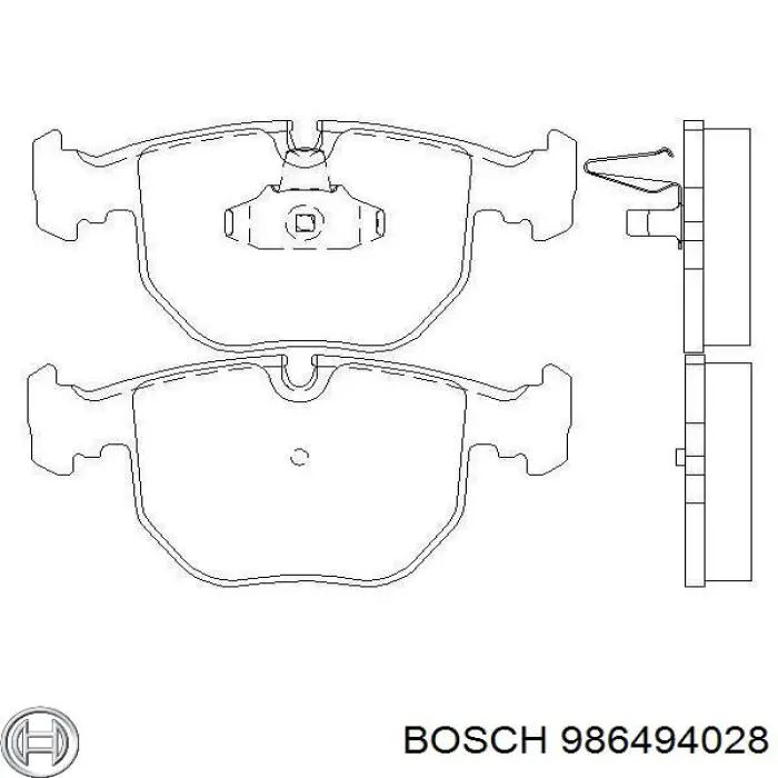 Купити 986494028 Bosch Колодки гальмівні передні, дискові