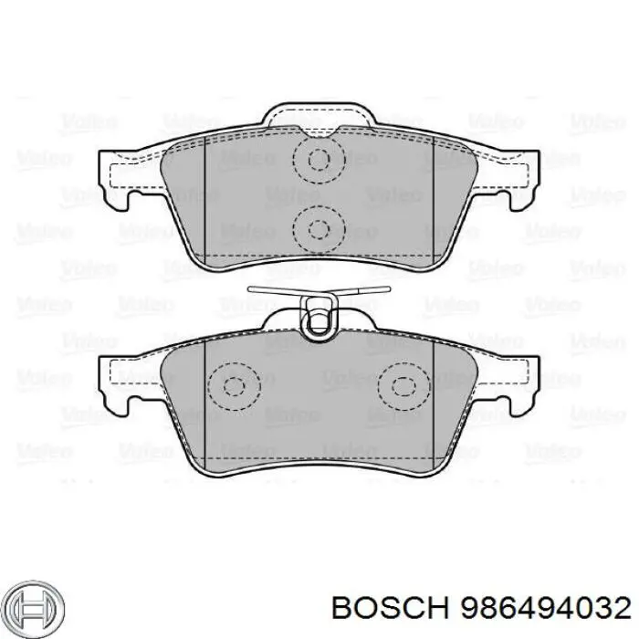 Задні гальмівні колодки 986494032 Bosch