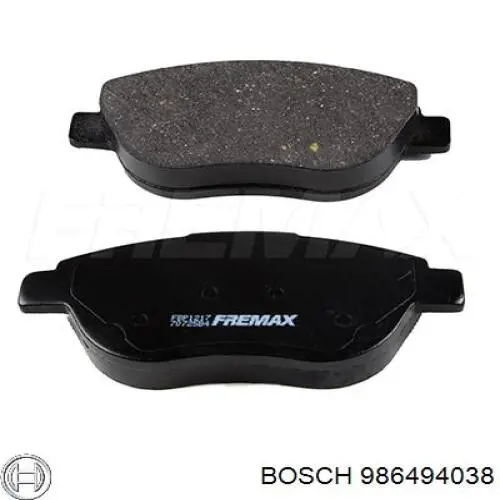 Купити 986494038 Bosch Колодки гальмівні передні, дискові