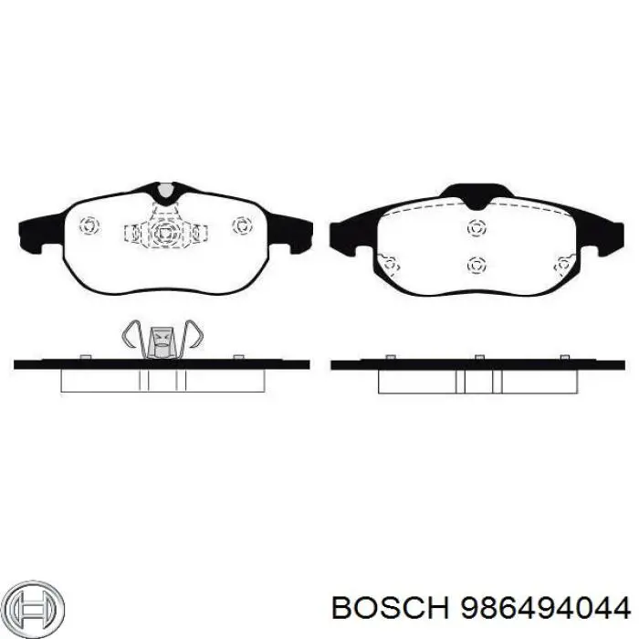 Купити 986494044 Bosch Колодки гальмівні передні, дискові
