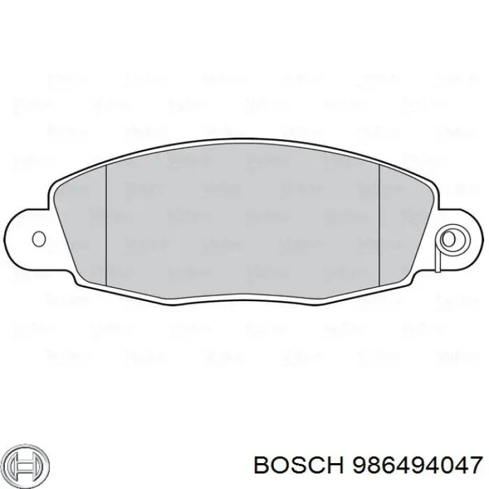 Купити 986494047 Bosch Колодки гальмівні передні, дискові