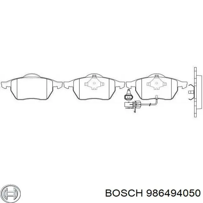 Купити 986494050 Bosch Колодки гальмівні передні, дискові