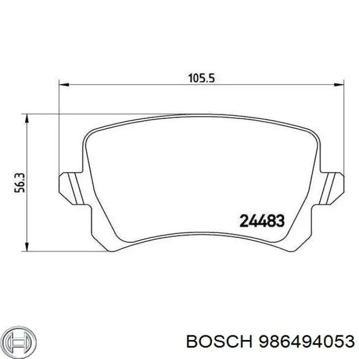 Задні гальмівні колодки 986494053 Bosch