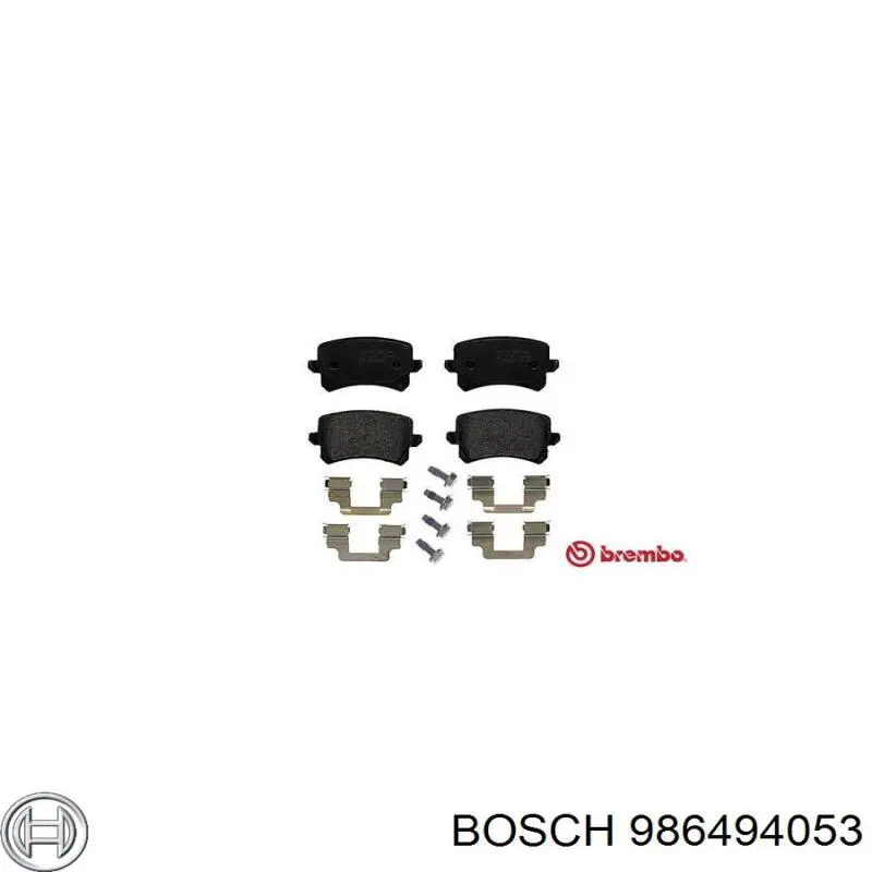 986494053 Bosch Колодки гальмівні задні, дискові