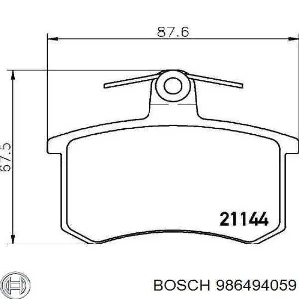 Задні гальмівні колодки 986494059 Bosch