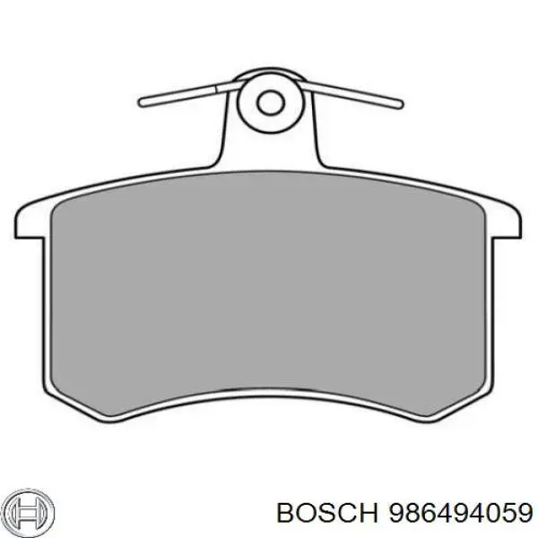 986494059 Bosch колодки гальмові задні, дискові