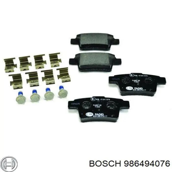 Задні гальмівні колодки 986494076 Bosch