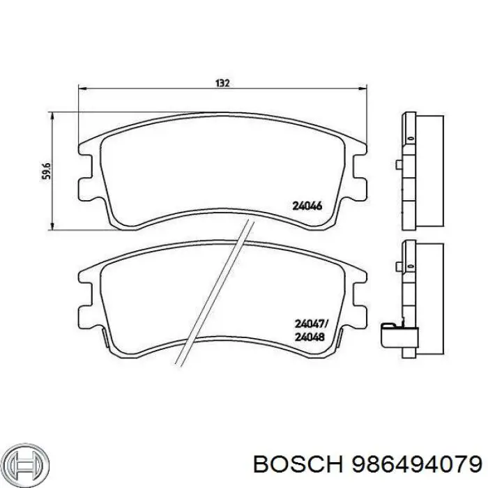 Колодки гальмівні передні, дискові 986494079 Bosch