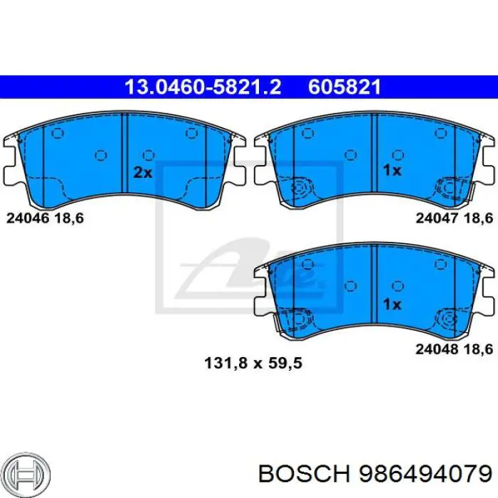 Передні тормозні колодки 986494079 Bosch