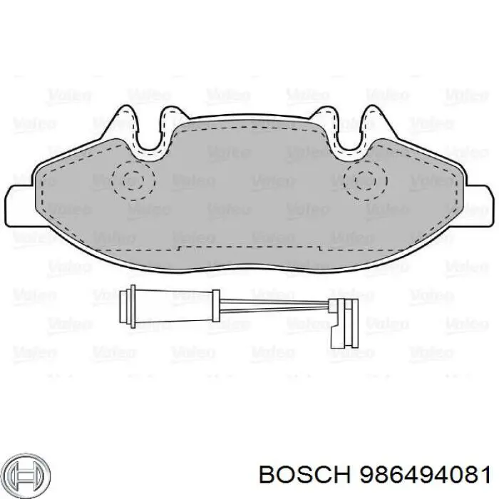 Купити 986494081 Bosch Колодки гальмівні передні, дискові
