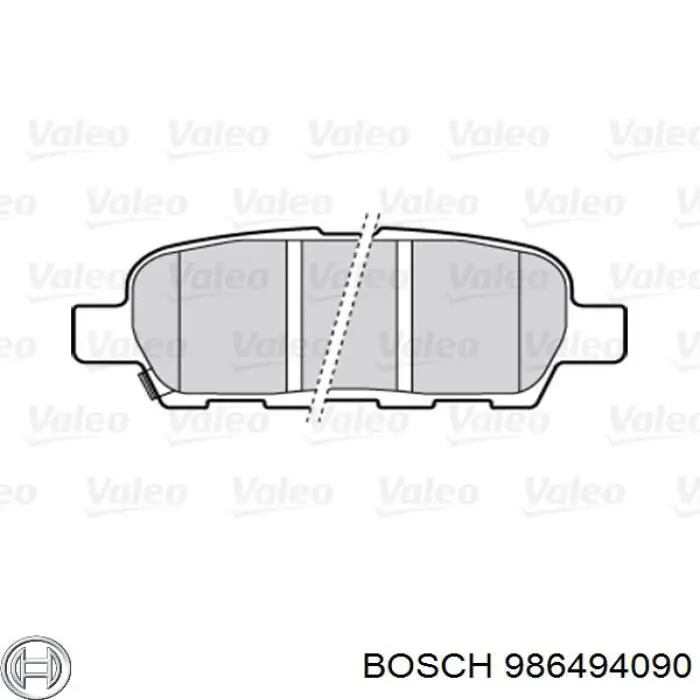 Задні гальмівні колодки 986494090 Bosch