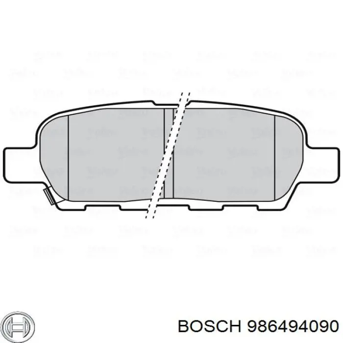 986494090 Bosch Колодки гальмівні задні, дискові