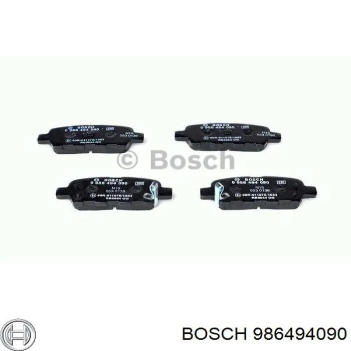 Колодки гальмові задні, дискові 986494090 Bosch