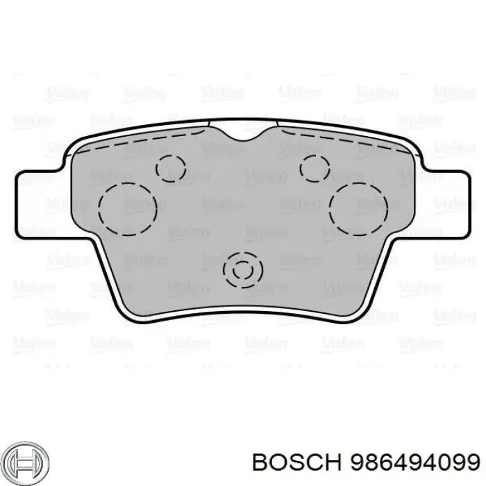 986494099 Bosch колодки гальмові задні, дискові