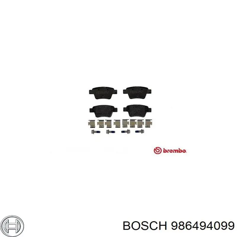 Задні гальмівні колодки Bosch 986494099 ціна, від 13.94 USD